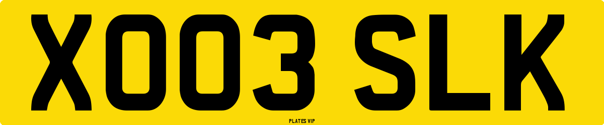 XO03 SLK Number Plate