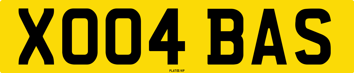 XO04 BAS Number Plate