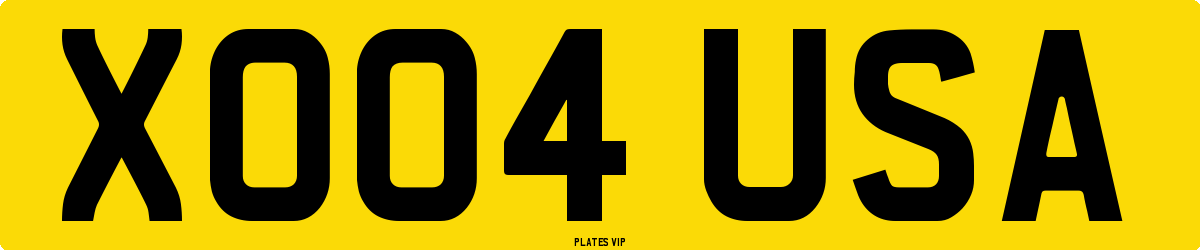 XO04 USA Number Plate