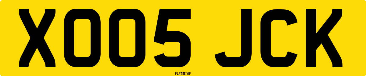 XO05 JCK Number Plate