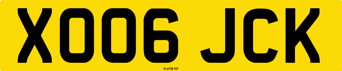 XO06 JCK Number Plate