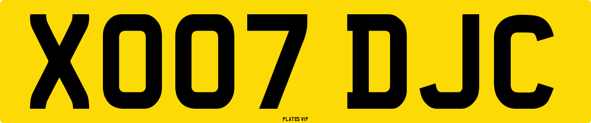 XO07 DJC Number Plate