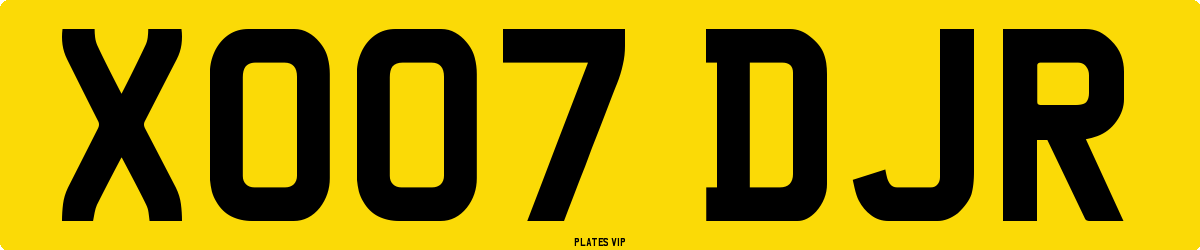 XO07 DJR Number Plate