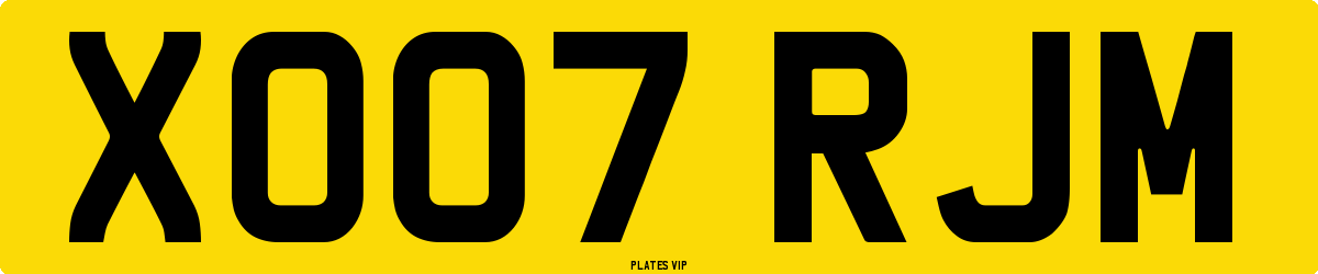 XO07 RJM Number Plate