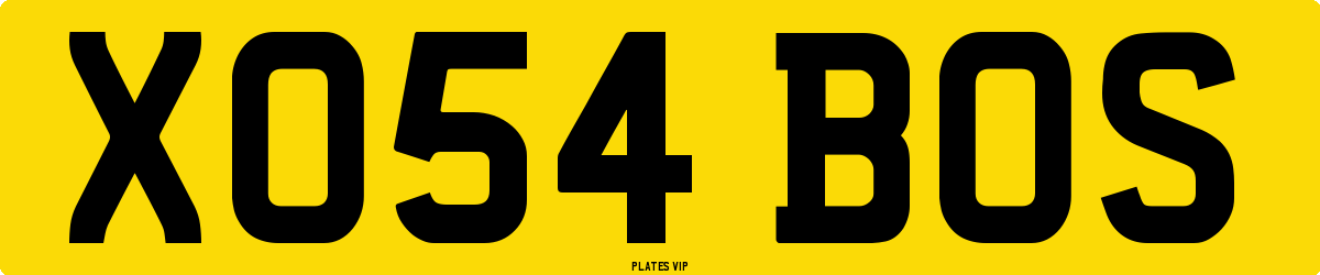 XO54 BOS Number Plate