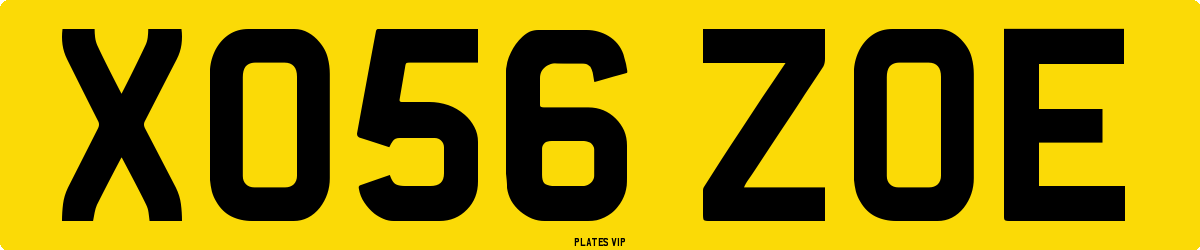 XO56 ZOE Number Plate