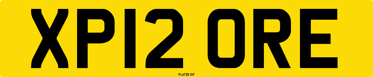 XP12 ORE Number Plate