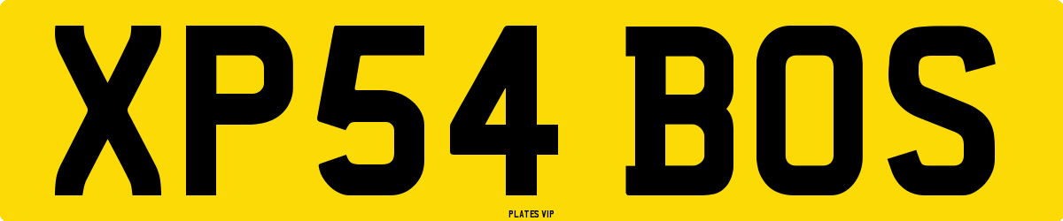XP54 BOS Number Plate