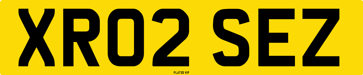 XR02 SEZ Number Plate