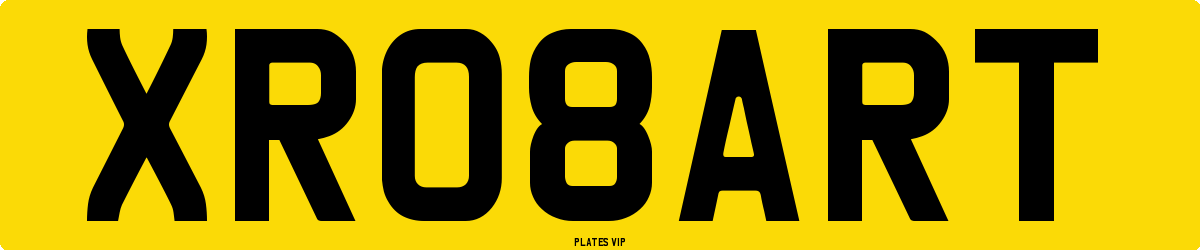 XR08ART Number Plate
