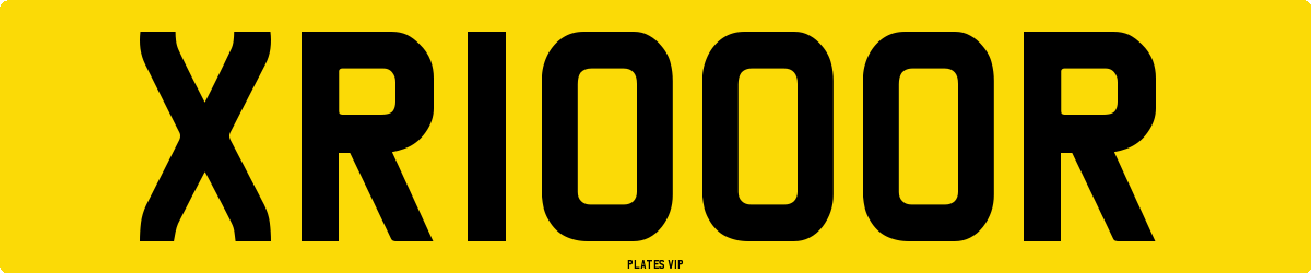 XR10OOR Number Plate