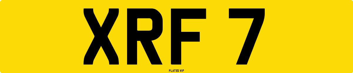XRF 7 Number Plate