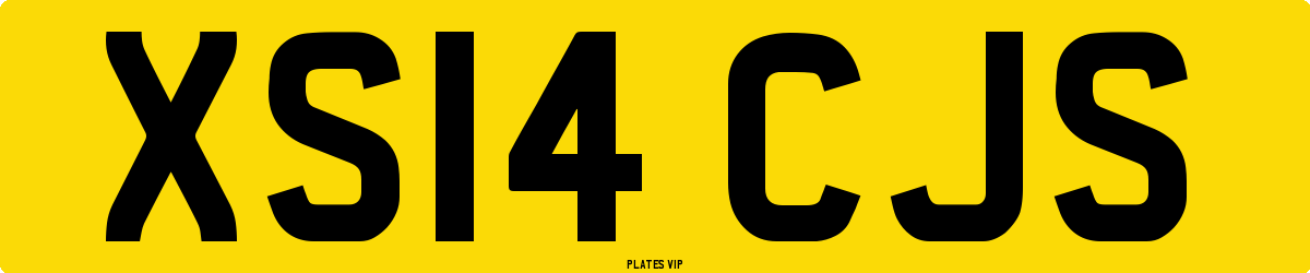 XS14 CJS Number Plate