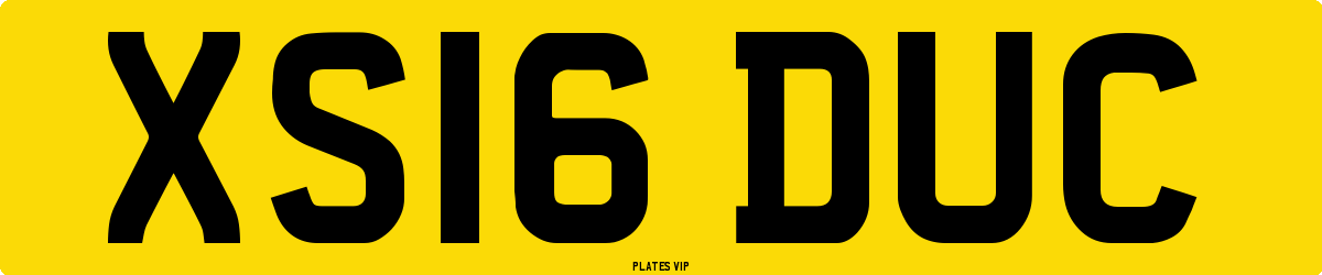 XS16 DUC Number Plate