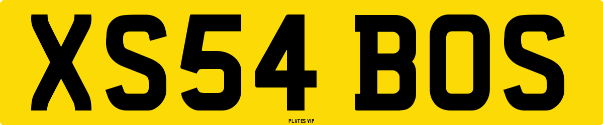 XS54 BOS Number Plate
