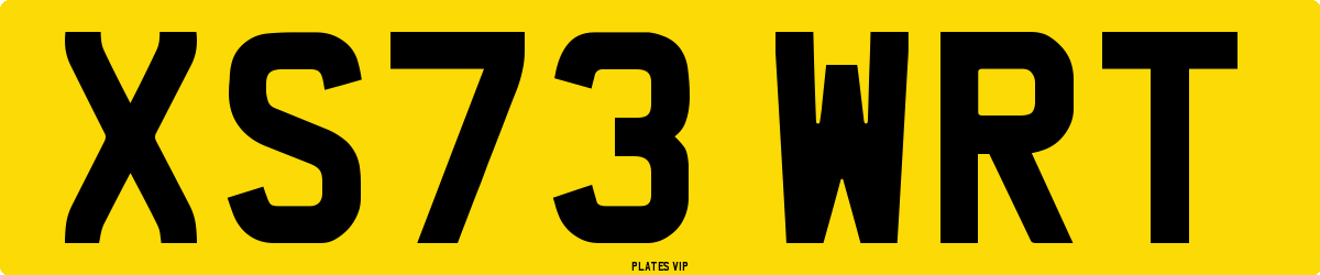 XS73 WRT Number Plate