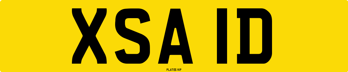 XSA 1D Number Plate