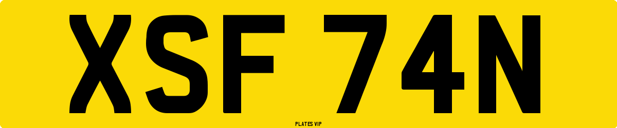 XSF 74N Number Plate