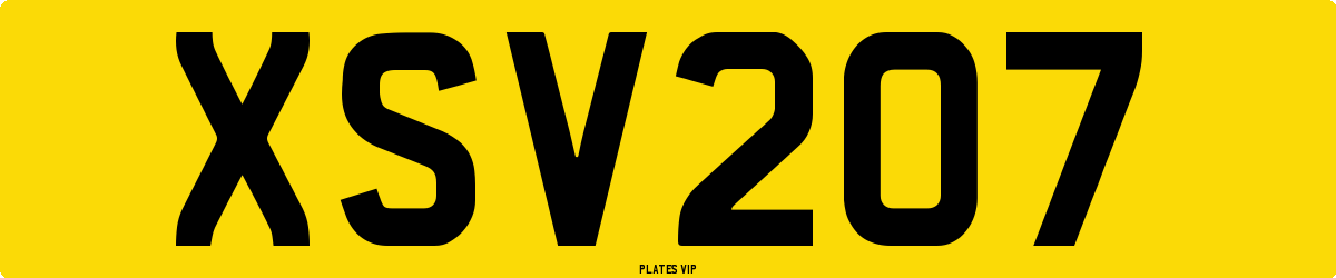 XSV207 Number Plate