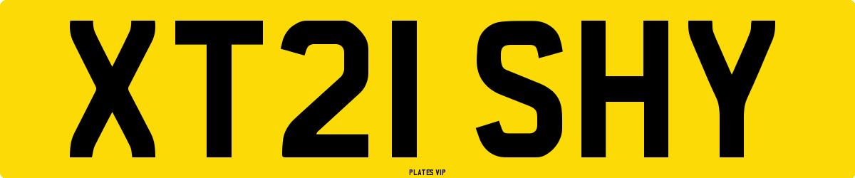 XT21 SHY Number Plate