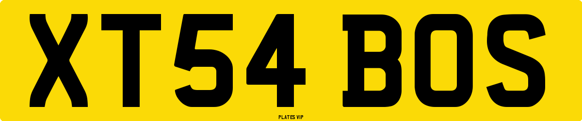 XT54 BOS Number Plate