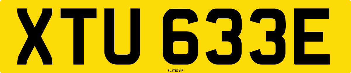 XTU 633E Number Plate