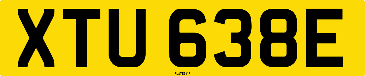 XTU 638E Number Plate
