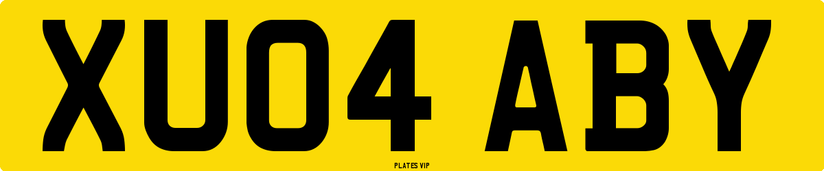 XU04 ABY Number Plate