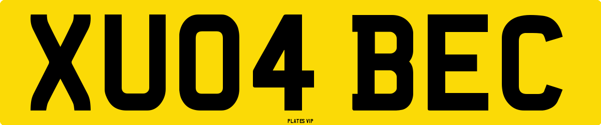XU04 BEC Number Plate