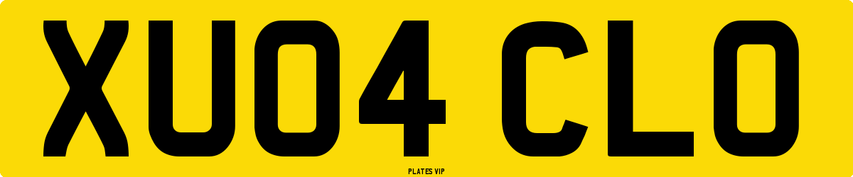 XU04 CLO Number Plate