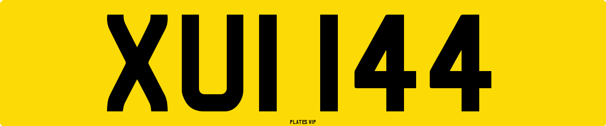 XUI 144 Number Plate