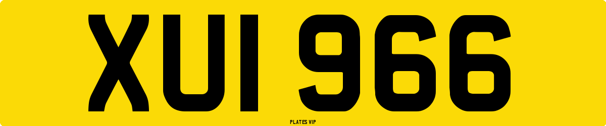 XUI 966 Number Plate
