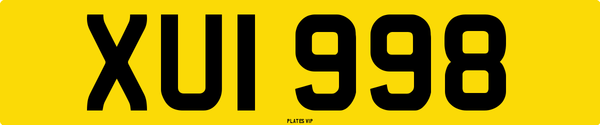 XUI 998 Number Plate