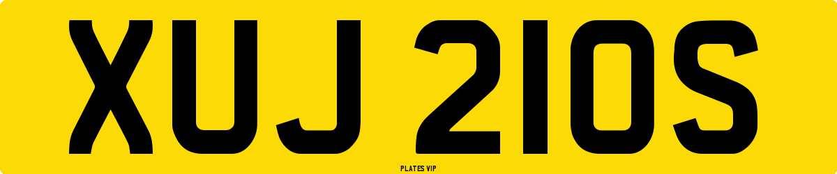 XUJ 210S Number Plate