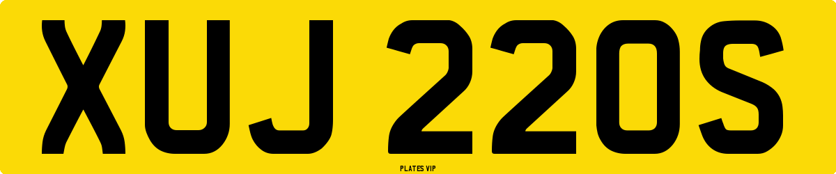 XUJ 220S Number Plate