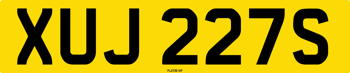 XUJ 227S Number Plate