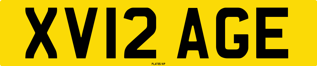 XV12 AGE Number Plate