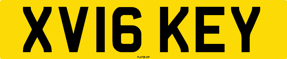 XV16 KEY Number Plate