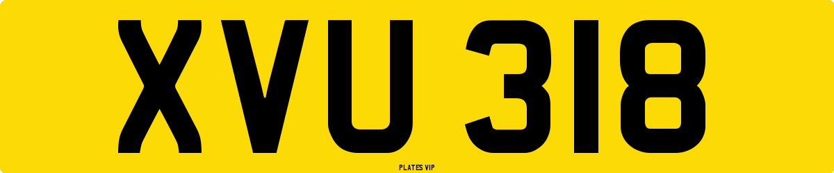 XVU 318 Number Plate
