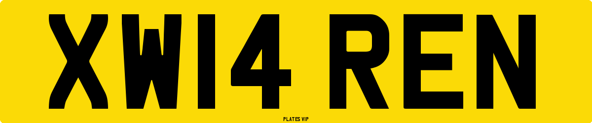 XW14 REN Number Plate