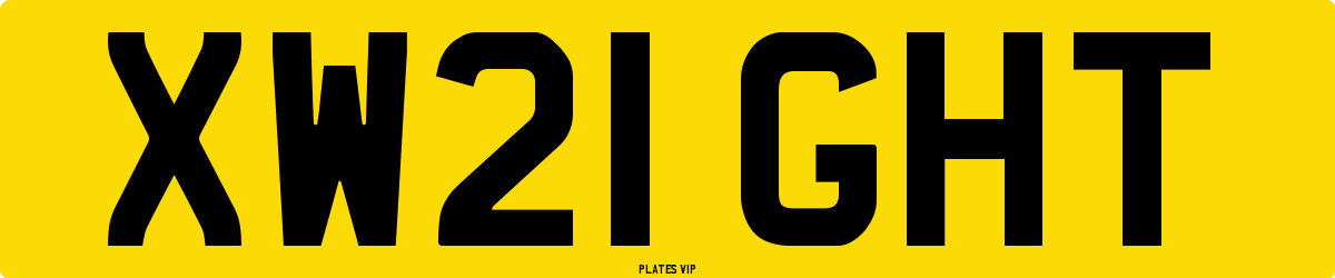 XW21 GHT Number Plate