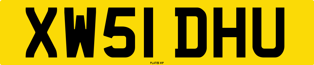 XW51 DHU Number Plate