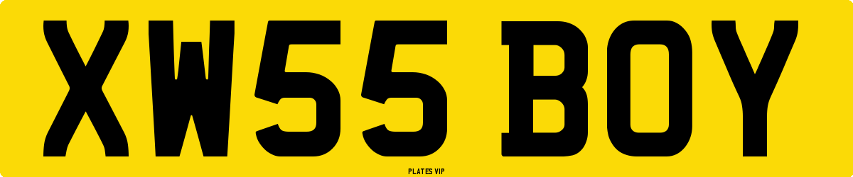 XW55 BOY Number Plate