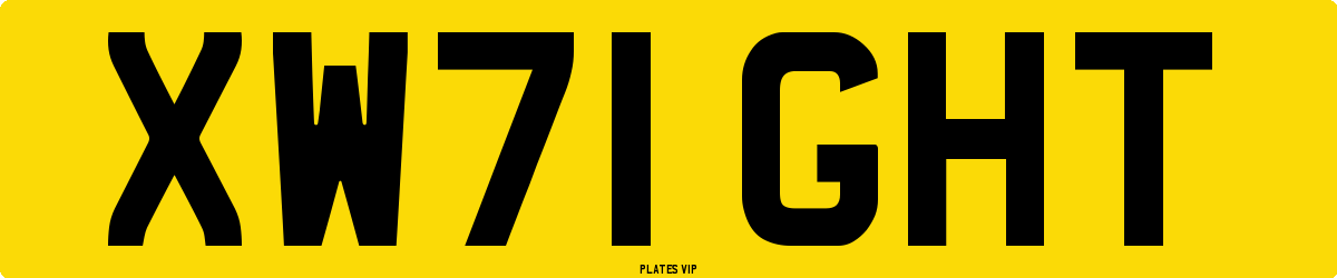 XW71 GHT Number Plate