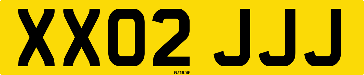 XX02 JJJ Number Plate