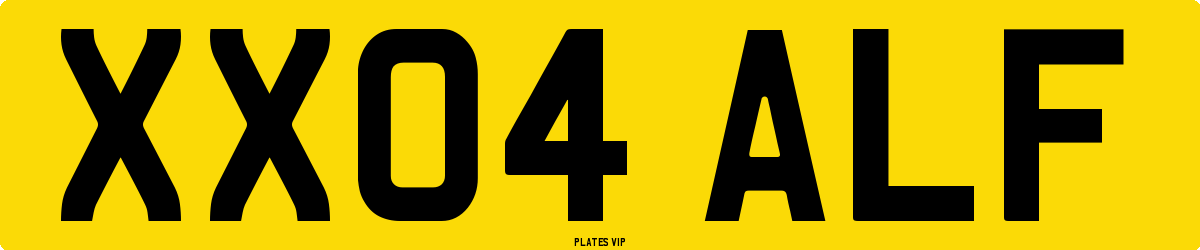 XX04 ALF Number Plate
