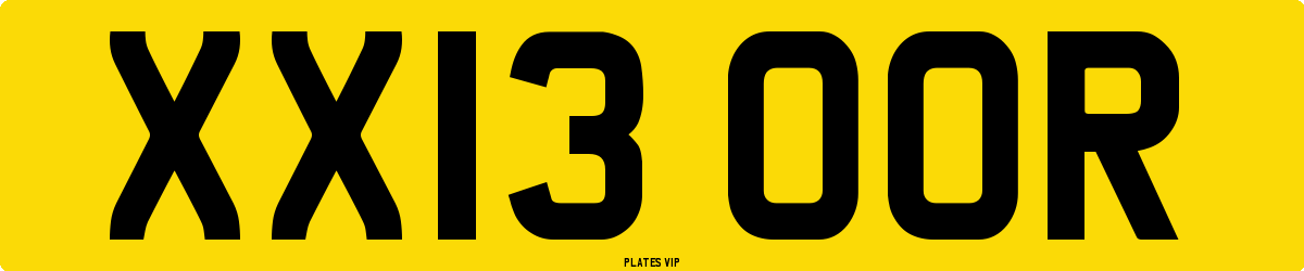 XX13 OOR Number Plate