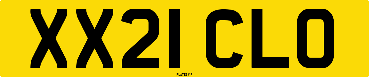XX21 CLO Number Plate