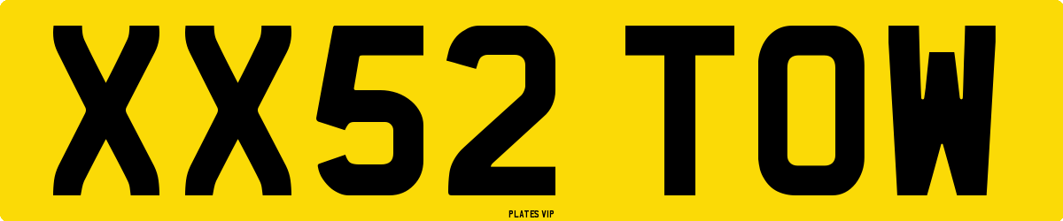 XX52 TOW Number Plate
