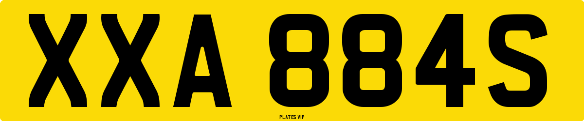XXA 884S Number Plate